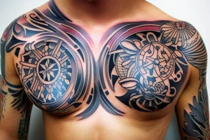 Masculine chest tattoos tattoo idea