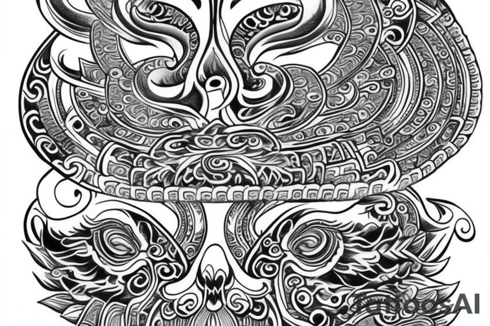 Buddha style creatures on chest tattoo idea