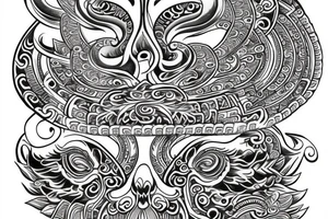 Buddha style creatures on chest tattoo idea