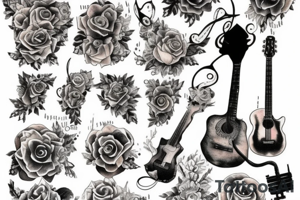 Musical creation on chest tattoo idea