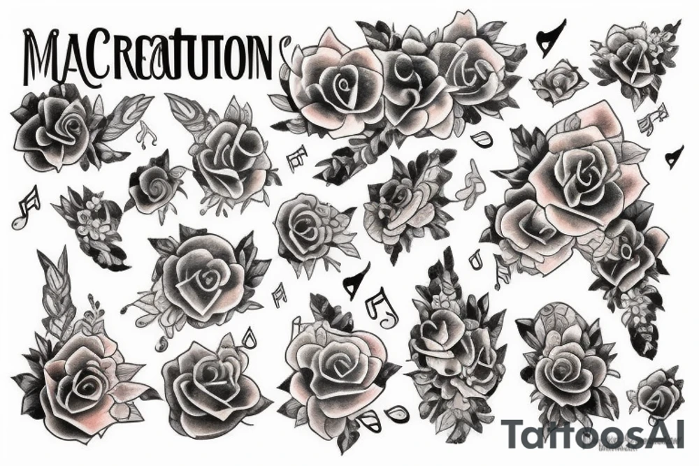 Musical creation on chest tattoo idea