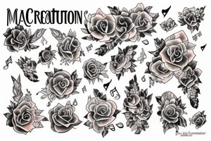 Musical creation on chest tattoo idea