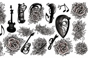 Musical creation on chest tattoo idea