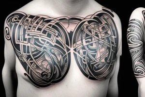 Musical creation on chest tattoo idea