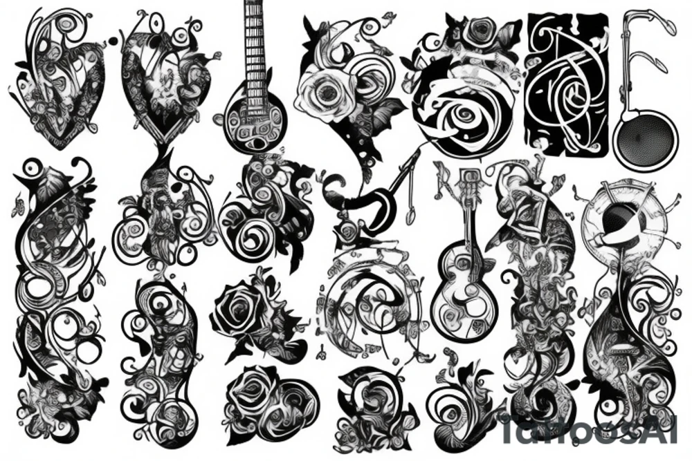 Musical creation on chest tattoo idea