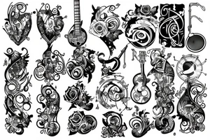 Musical creation on chest tattoo idea