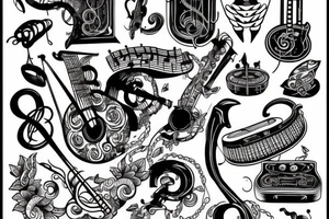 Musical creation chest tattoo tattoo idea