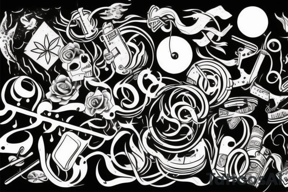 Musical creation chest tattoo tattoo idea