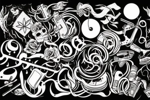 Musical creation chest tattoo tattoo idea
