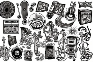 Musical creation chest tattoo tattoo idea