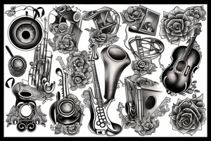 Musical creation chest tattoo tattoo idea