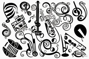 Musical creation chest tattoo tattoo idea