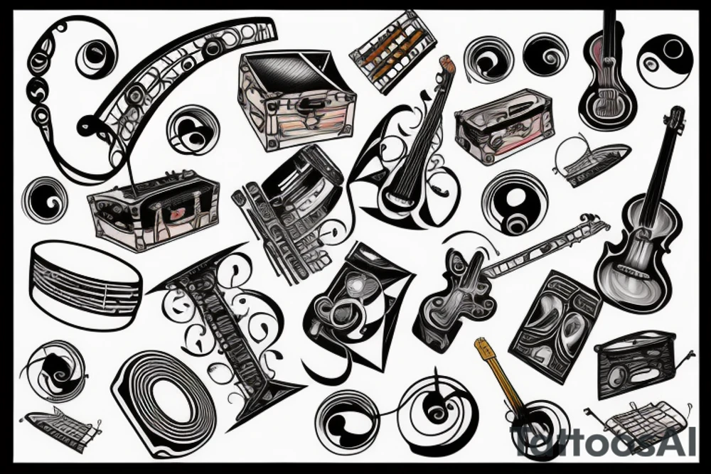 Musical creation chest tattoo tattoo idea