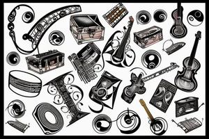 Musical creation chest tattoo tattoo idea
