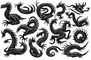 Musical dragon creature chest tattoo tattoo idea
