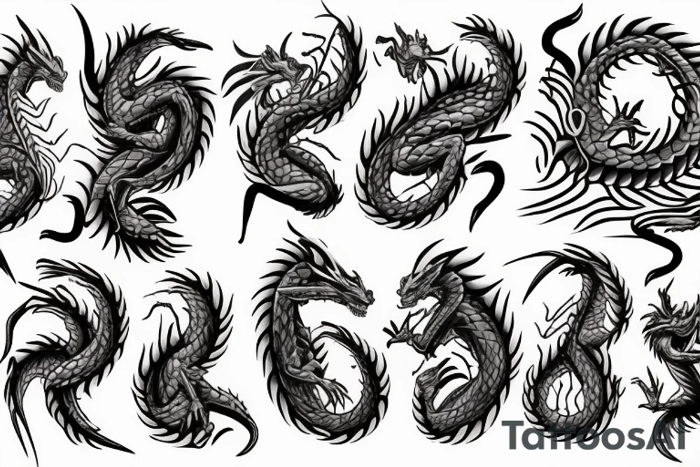Musical dragon creature chest tattoo tattoo idea