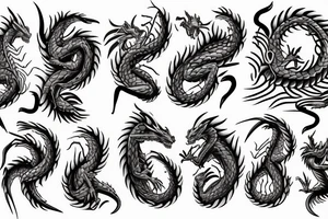 Musical dragon creature chest tattoo tattoo idea