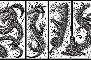 Musical dragon creature chest tattoo tattoo idea