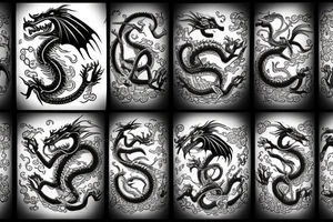 Musical dragon creature chest tattoo tattoo idea