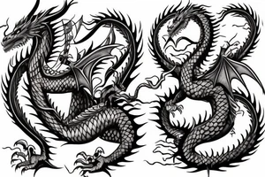 Musical dragon creature chest tattoo tattoo idea