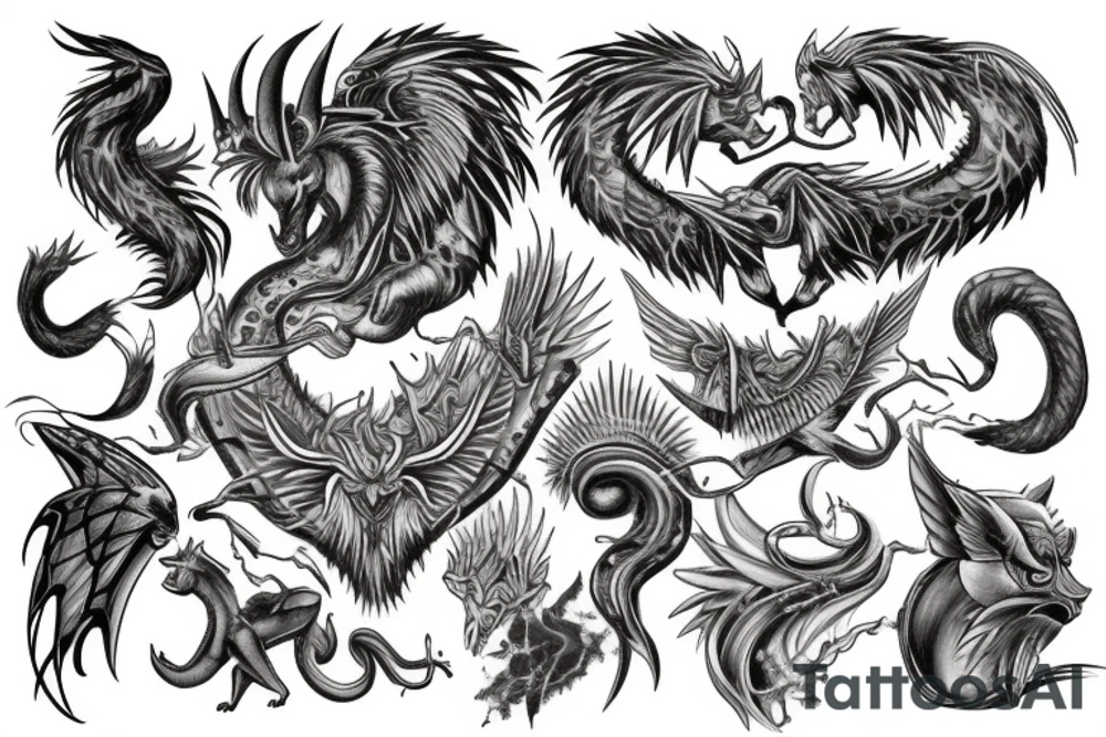 Mythical creature chest tattoo tattoo idea