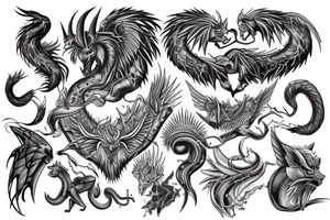 Mythical creature chest tattoo tattoo idea