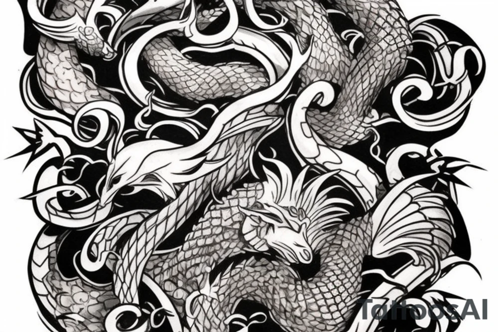 Mythical creature chest tattoo tattoo idea