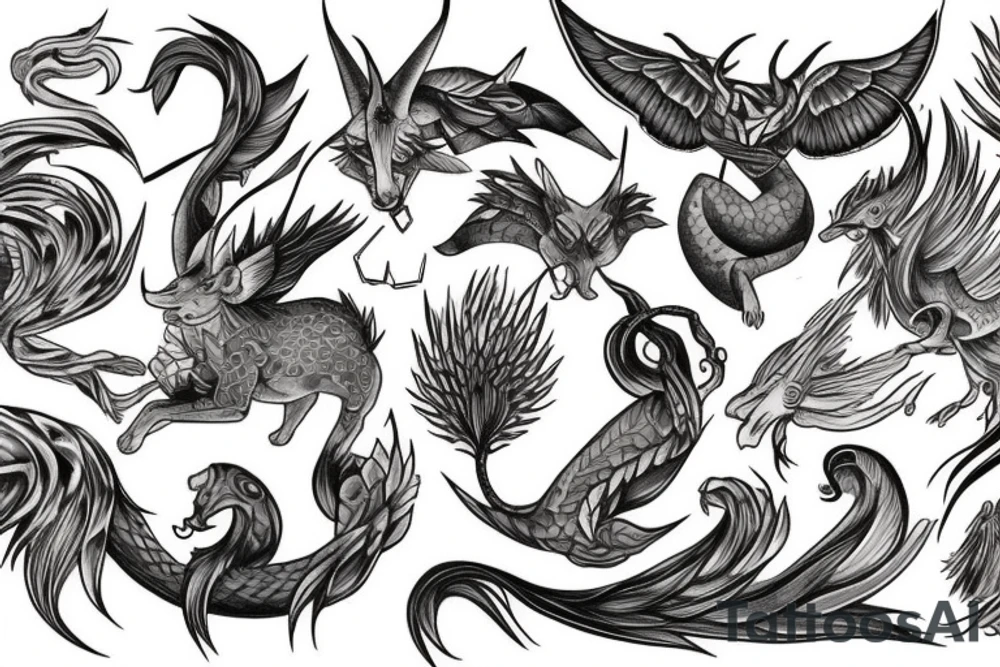 Mythical creature chest tattoo tattoo idea
