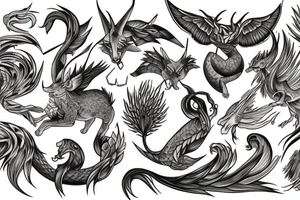 Mythical creature chest tattoo tattoo idea
