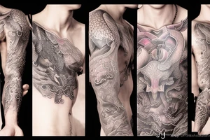 Mythical creature chest tattoo tattoo idea
