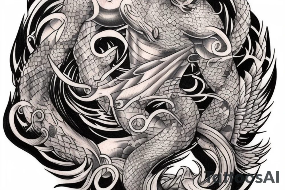 Mythical creature chest tattoo tattoo idea