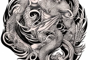 Mythical creature chest tattoo tattoo idea