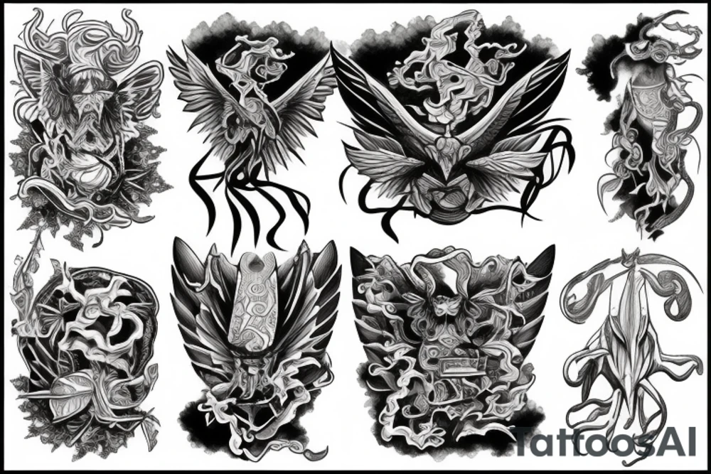 Mythical flying creature chest tattoo tattoo idea