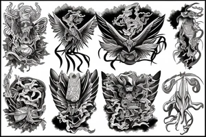 Mythical flying creature chest tattoo tattoo idea