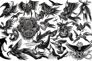 Mythical flying creature chest tattoo tattoo idea