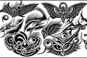 Mythical flying creature chest tattoo tattoo idea
