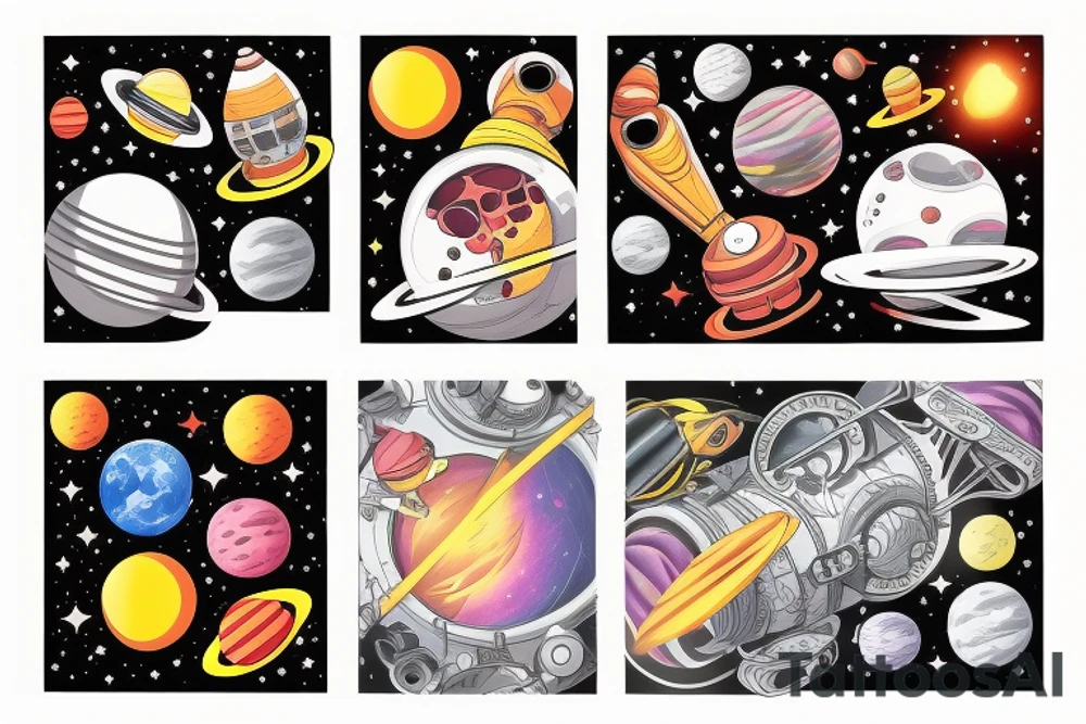 Outer space chest tattoo tattoo idea