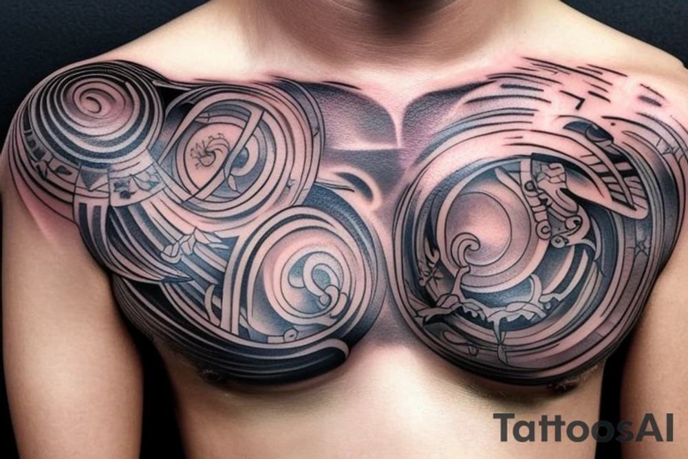 Celestial chest tattoo tattoo idea