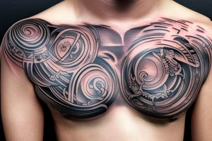 Celestial chest tattoo tattoo idea