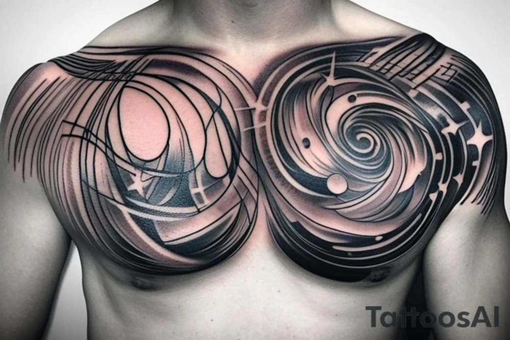 Celestial chest tattoo tattoo idea