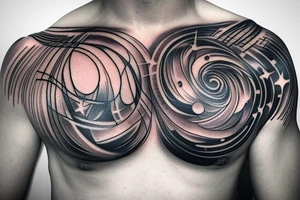Celestial chest tattoo tattoo idea