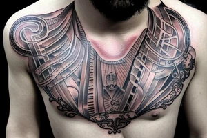 Celestial records chest tattoo tattoo idea