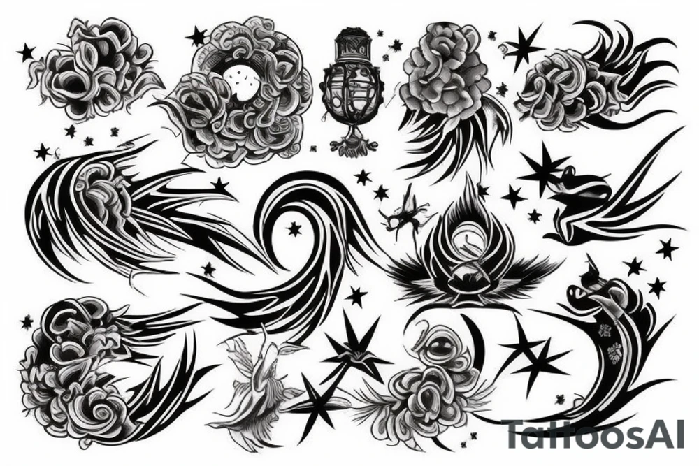 Celestial surpent chest tattoo tattoo idea