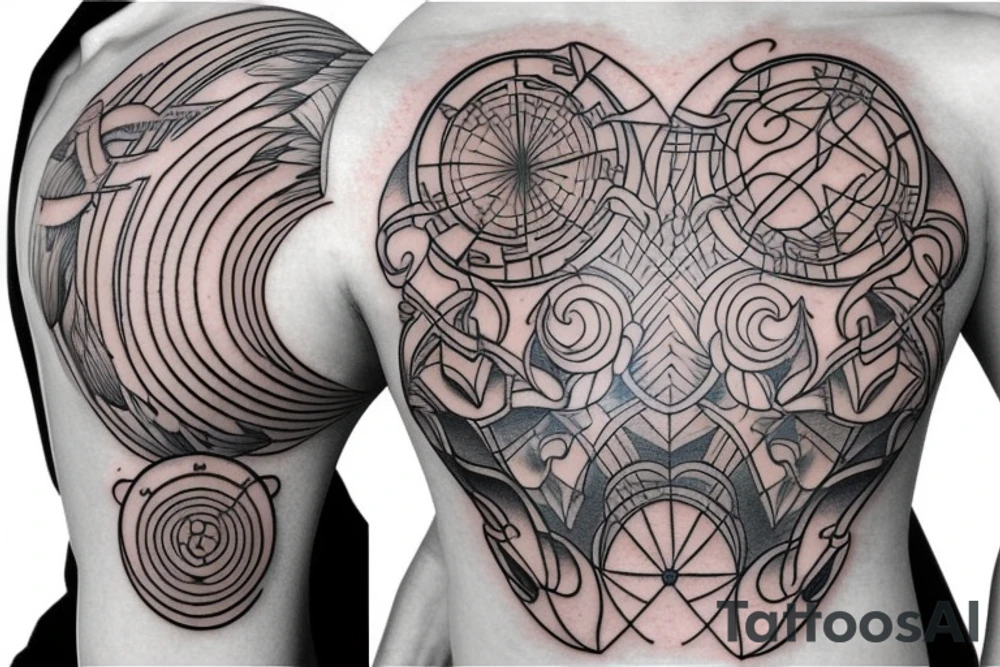 Celestial surpent chest tattoo tattoo idea