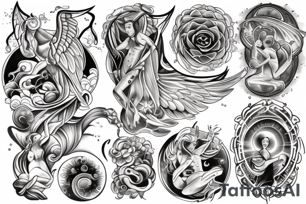 Celestial surpent chest tattoo tattoo idea