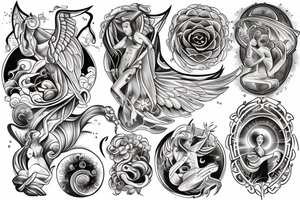 Celestial surpent chest tattoo tattoo idea