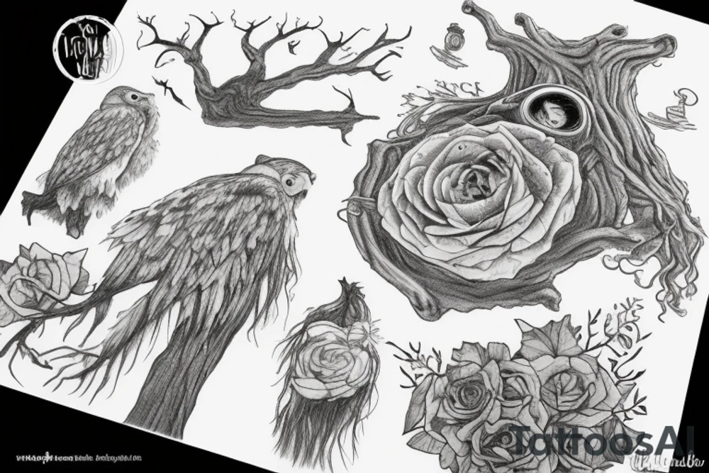 Hedwig and the whomping willow tattoo idea