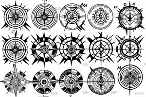Compass with the world in the center tattoo idea