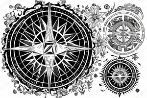 Compass with the world in the center tattoo idea