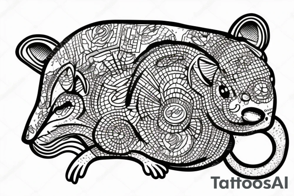 rat simplified sketch tattoo idea
